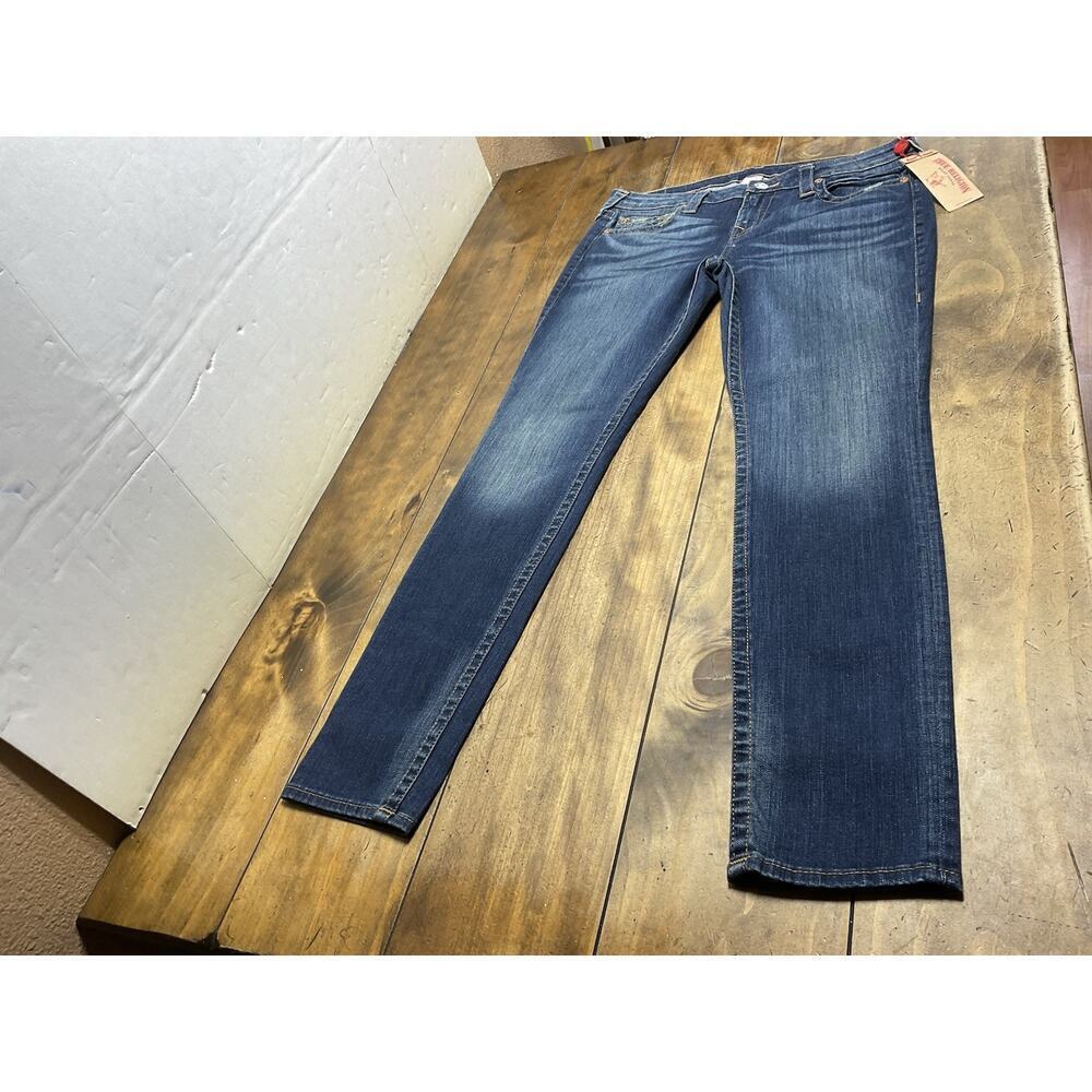 True Religion Women’s Fossil Silk Skinny Jeans Size 32 NWT